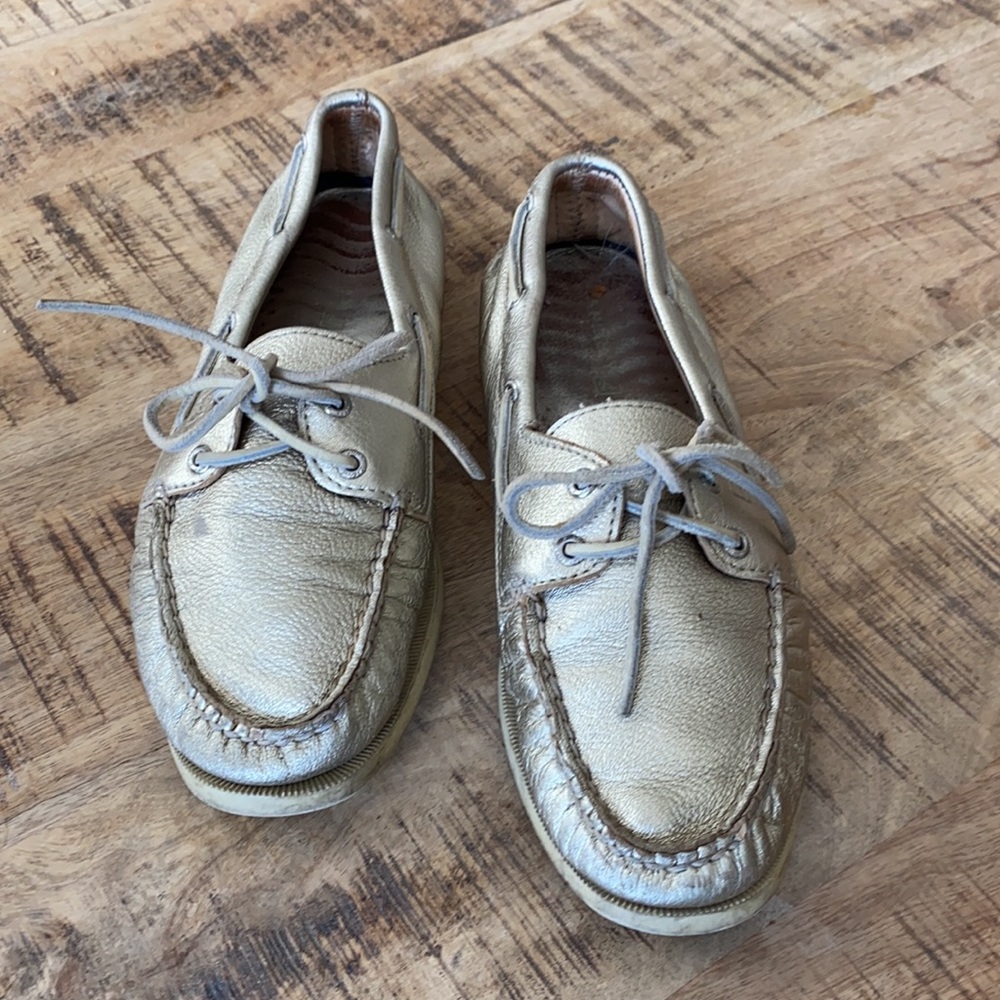 Gold Sperry Top Siders